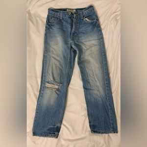 Straight Leg Blue Ripped Jeans Size 12R